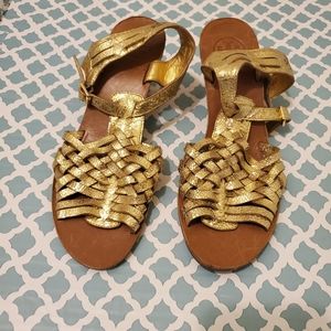 Tory Burch gold sandals Size 6.5